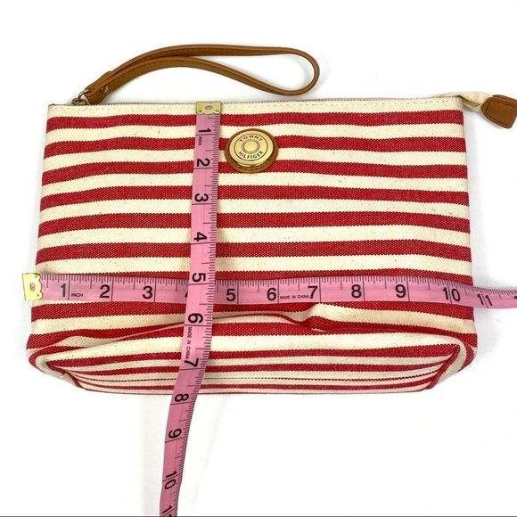 Tommy Hilfiger red striped canvas cosmetics bag - Picture 5 of 10
